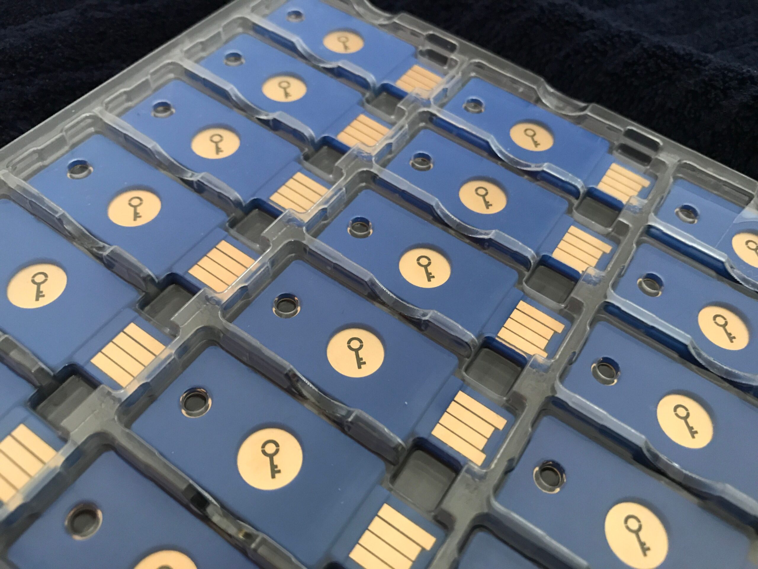 USB security key used for multi-factor authentication when checking account safety