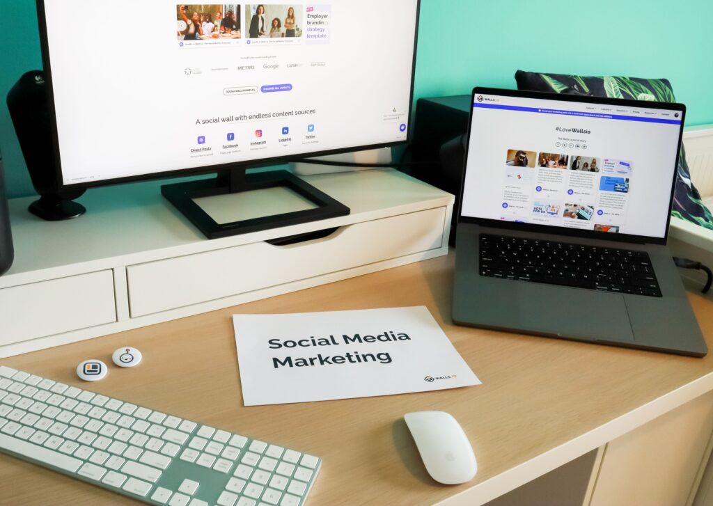 Laptop workspace representing Instagram account management and security
